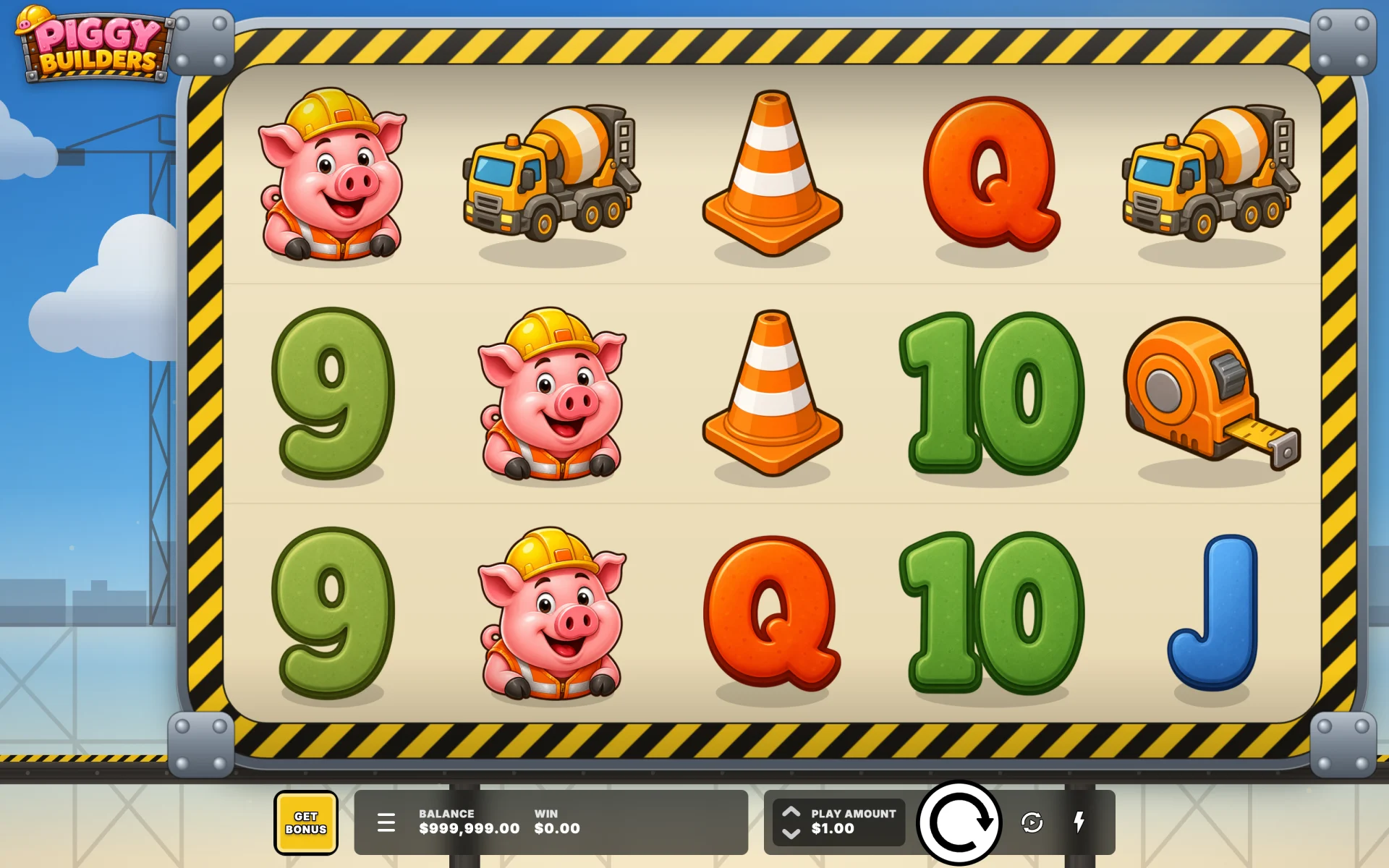 Piggy Builders mid-round, desktop